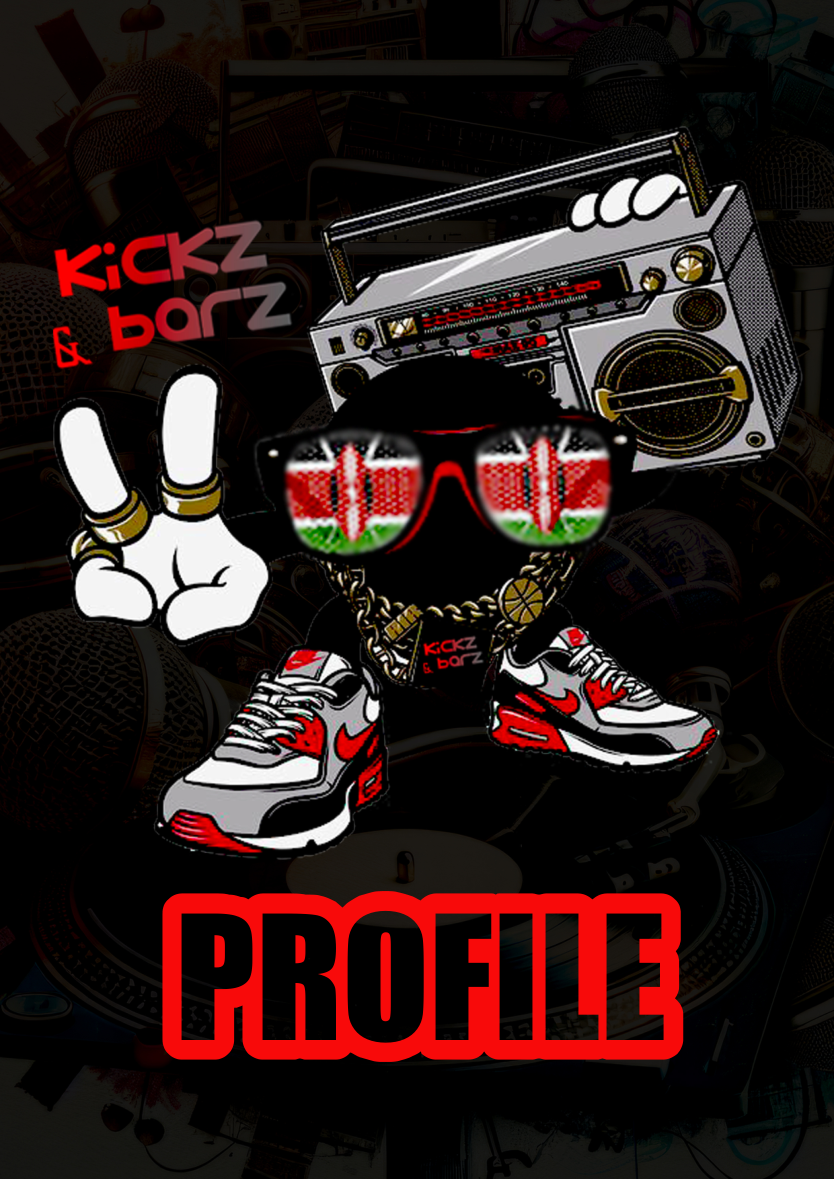 Original Kickz & Barz brand profile artwork featuring the boombox and sneaker mascot